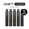 iGET Legend 4000 Puffs – Wholesale Value Bundle (5PCS) – Mix Any Flavour